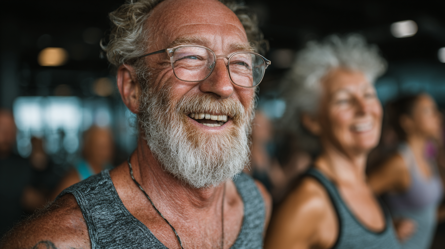 Група активних людей старшого віку на тренуванні